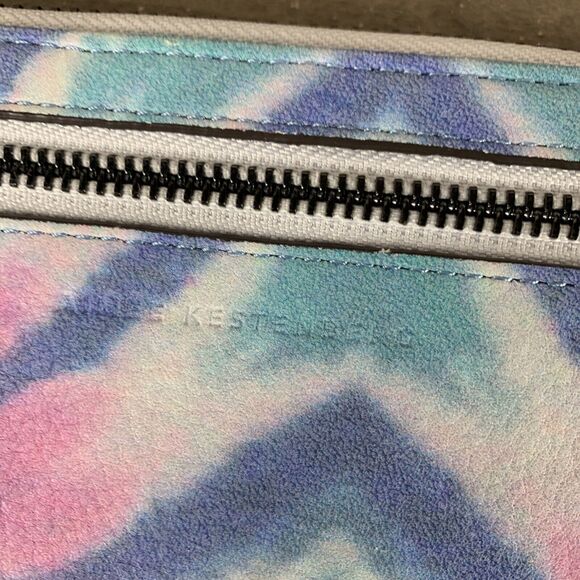 Aimee Kestenberg Leather Zip It Up Continental Wallet Tie Dye Colorful Pocket - Picture 5 of 16